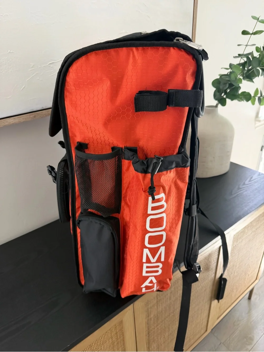 Boombah baseball Backpack orange and black